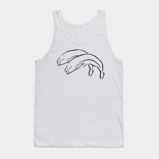 Beluga whale, Whale, Ocean, Sunset, Mammal, Sun Tank Top by Strohalm